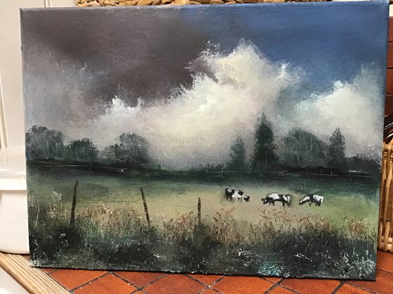 English Landscape With Cows