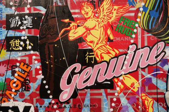 Bullets of Love 160cm x 100cm Geisha Assassin Textured Urban Pop Art