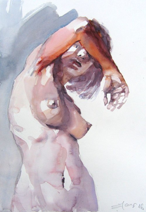 nude   ( looking you II) by Goran Žigolić Watercolors