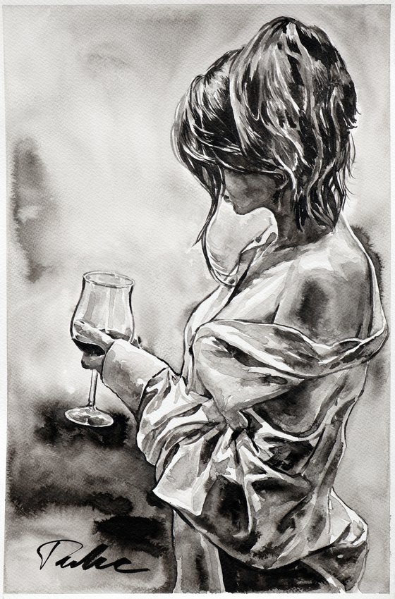 "You and red wine" / 30x45cm