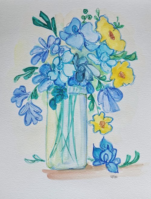 Blue Flowers by Katrina Case