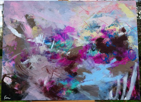 We Found a Wild Plum Tree 40x30" Large Abstract Expressionist Original on Canvas