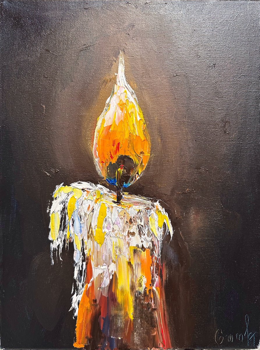 The Candle Is Burning By Oksana Fedorova, 12 X 16, Artwork For Sale On Artfinder