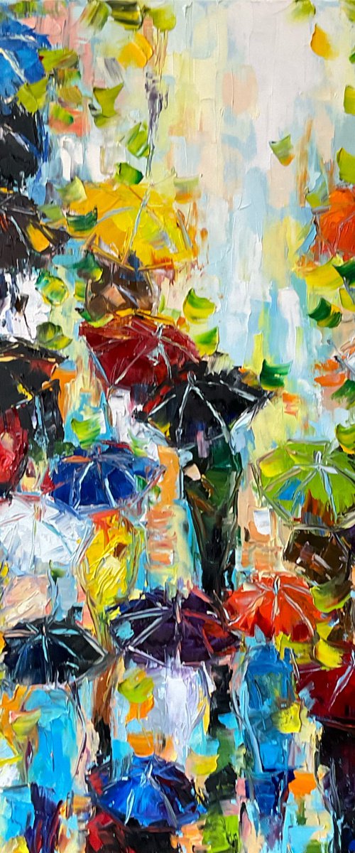 Spring umbrellas. Color mood by Mariia Hyhar