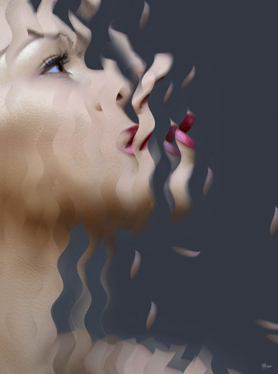 Illustrative Portrait Photograph By Bojan Jevtic, 29 X 39, First Kiss, Original Artwork