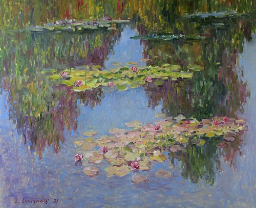 Water lilies with reflections (2) by Liudvikas Daugirdas