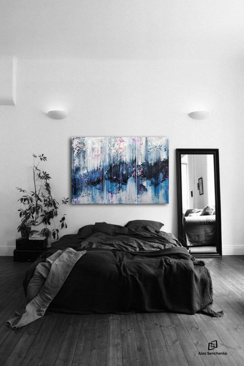 150x100cm. / Abstract Triptych / Abstract 2185 by Alex Senchenko