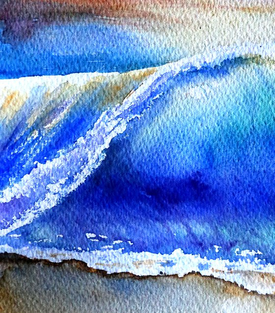 ORIGINAL Watercolor Ocean Waves | Landscape Art
