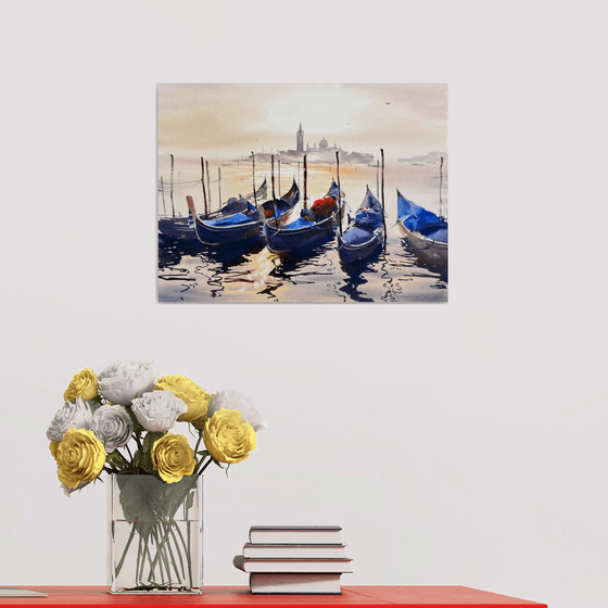 Sun-Kissed Boats of Venice