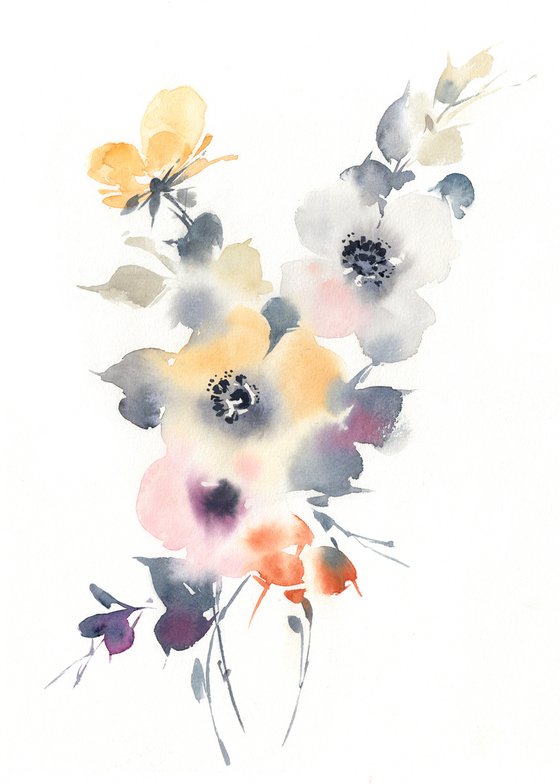 Abstract Watercolor Florals II