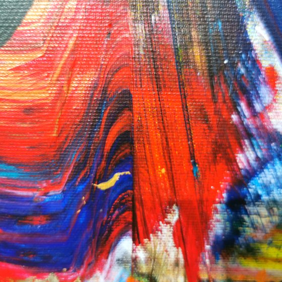 The art signed by Kloska is absolutelly fascinating abstract bold painting Alice dreams