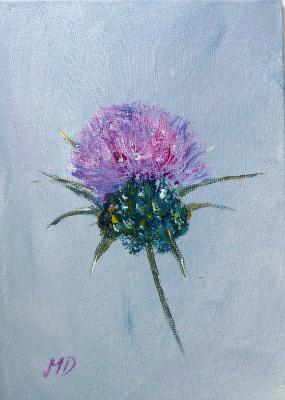 Thistle on Grey