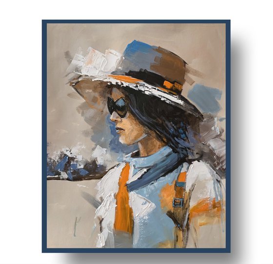 Fashion Woman Portrait in Hat.
