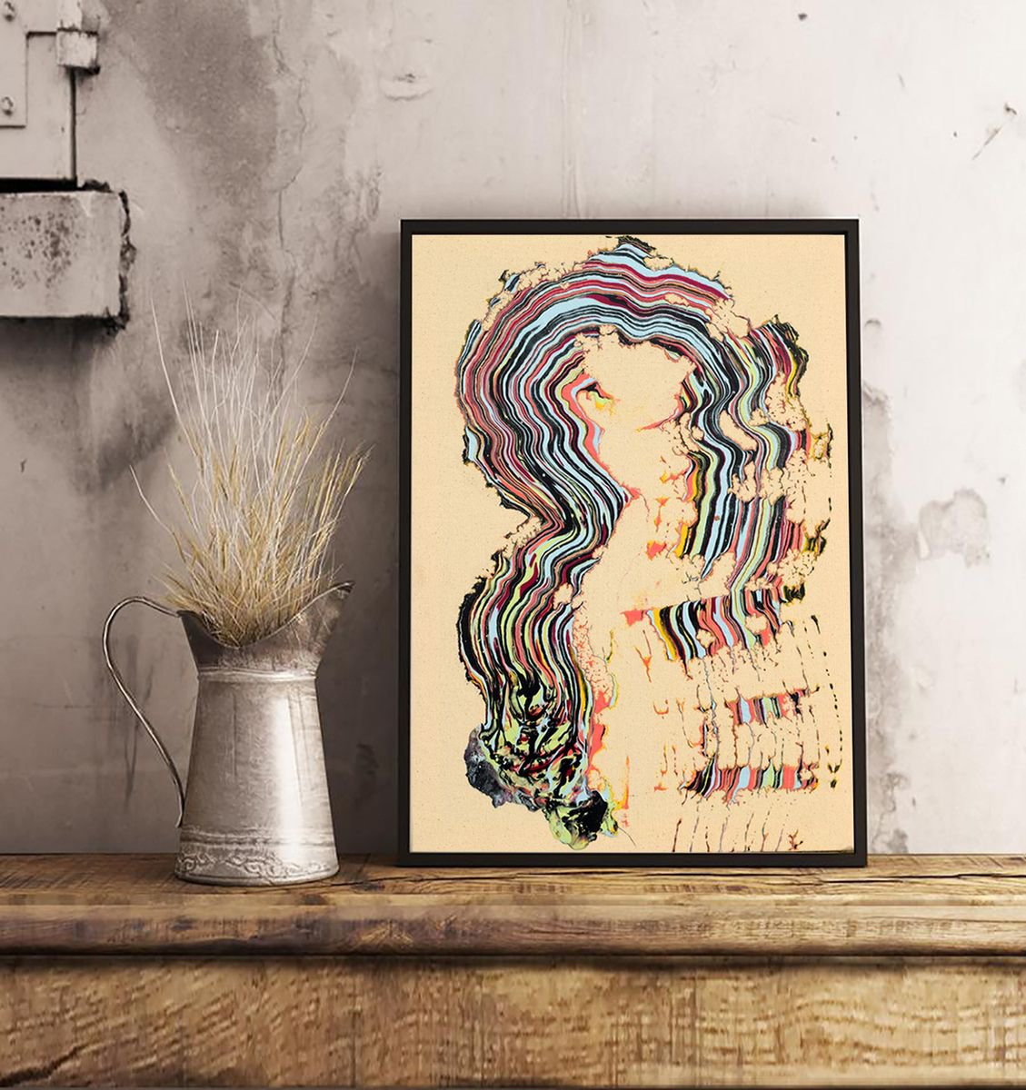 Abstract Acrylic Painting By Sumit Mehndiratta, 19 X 25", Untitled Nº95, Original Artwork