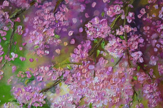Blossom Shower/ floral landscape painting
