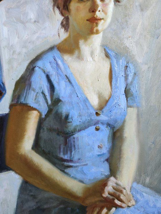 Portrait in a blue dress