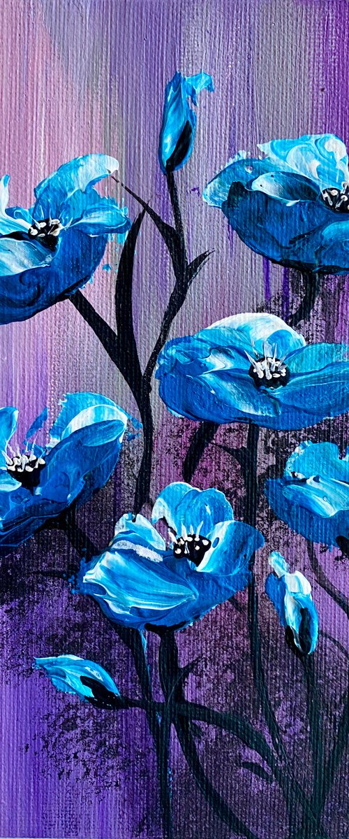 A Cluster of Blue Poppies by Marja Brown