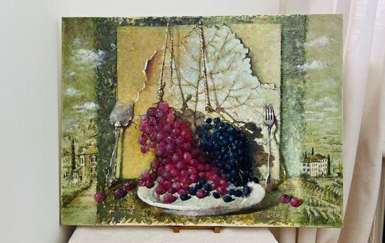 Pink grape Large fruit art