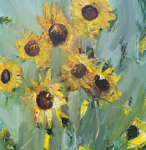 Sunflowers in Motion