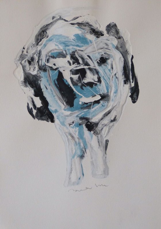 Blue face 2, 21x29 cm