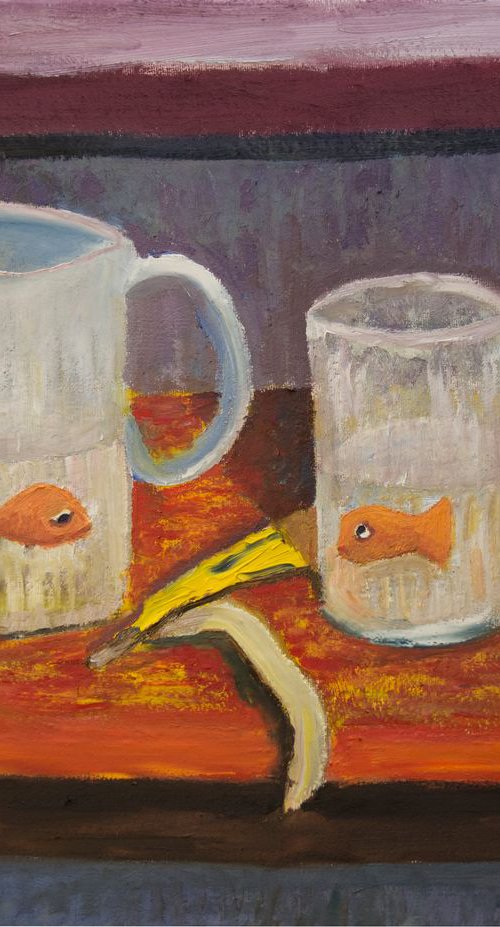 Goldfish In Glass by Ryan  Louder