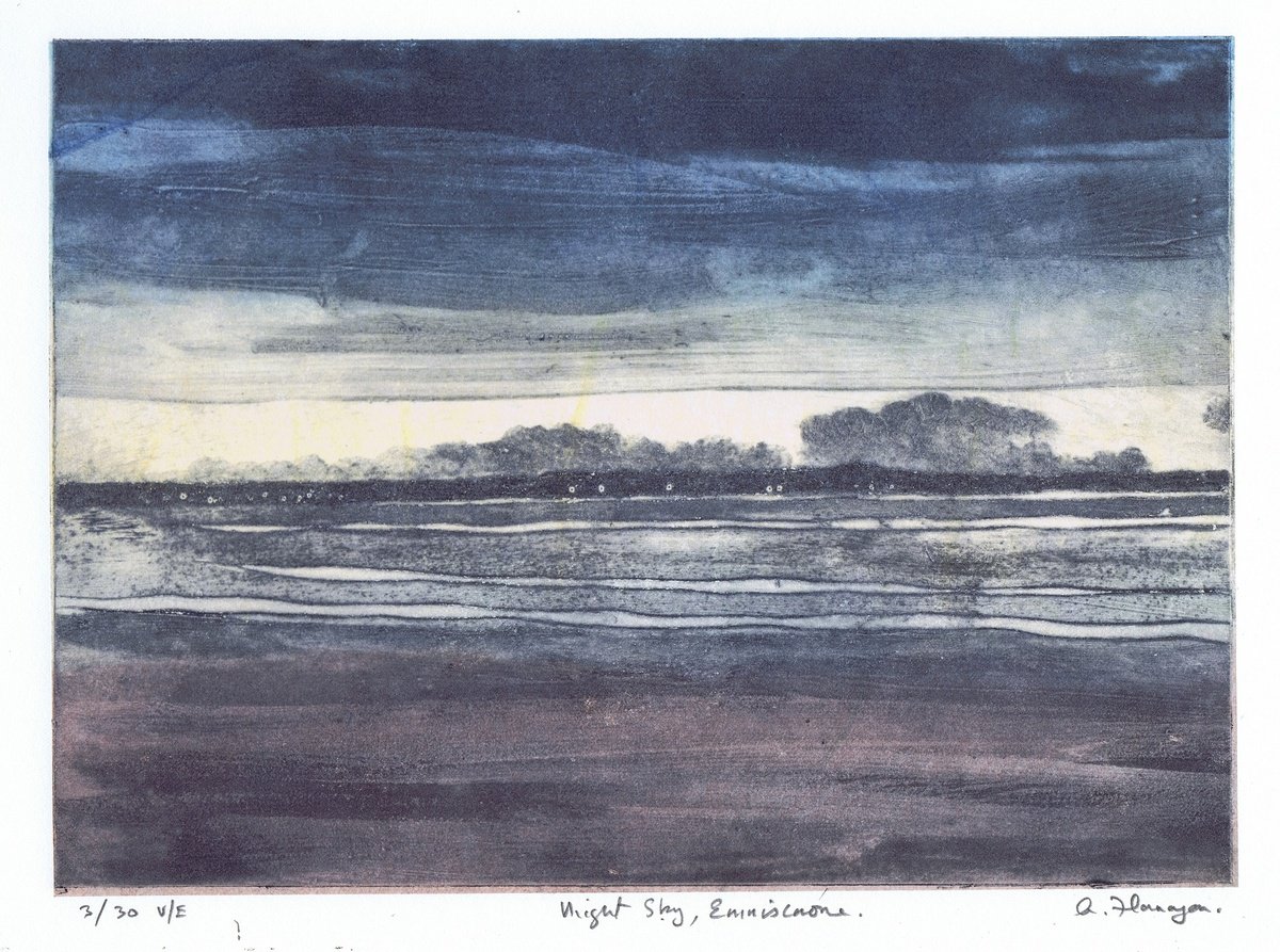 Impressionistic Landscape Etchings & Engravings By Aidan Flanagan Irish Landscapes, 17 X 13, Night Sky, Enniscrone., Artfinder