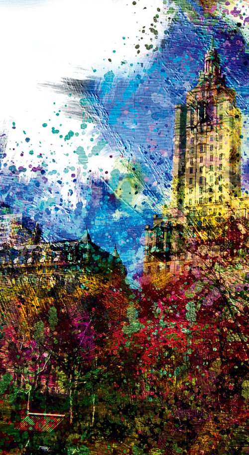 Gotas de color, Central Park/original artwork by Javier Diaz