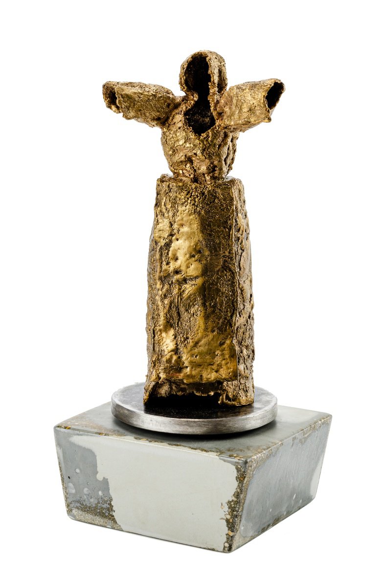 Portrait Bronze Sculpture By Nikolay Marinov, 6 X 12", Rachenica - Female Figure, Original Artwork