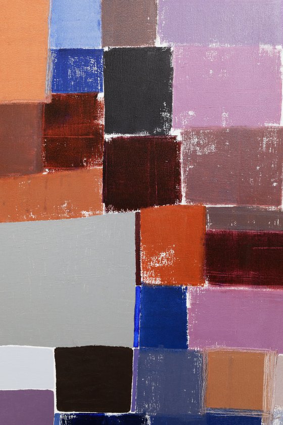 Squares / Orange Blue Grey