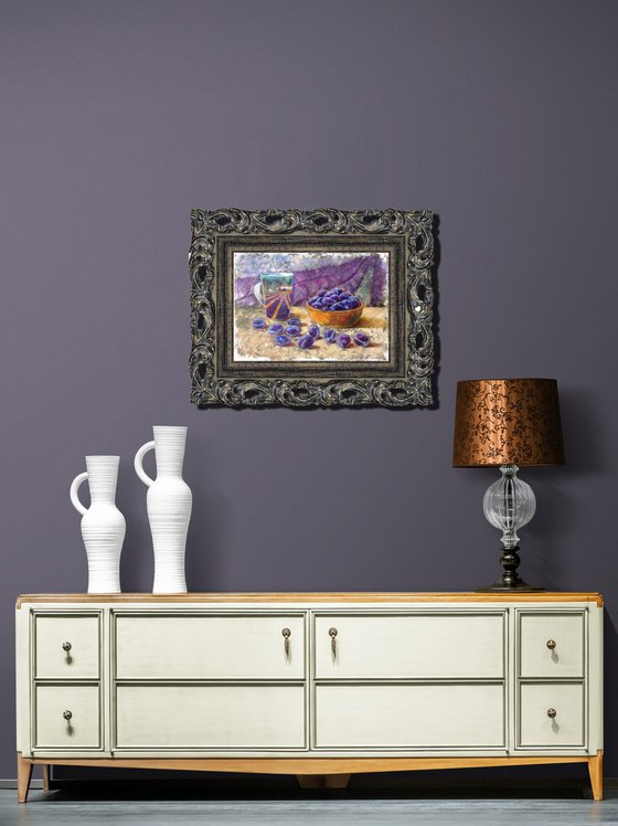 Lavender Morning with Plums