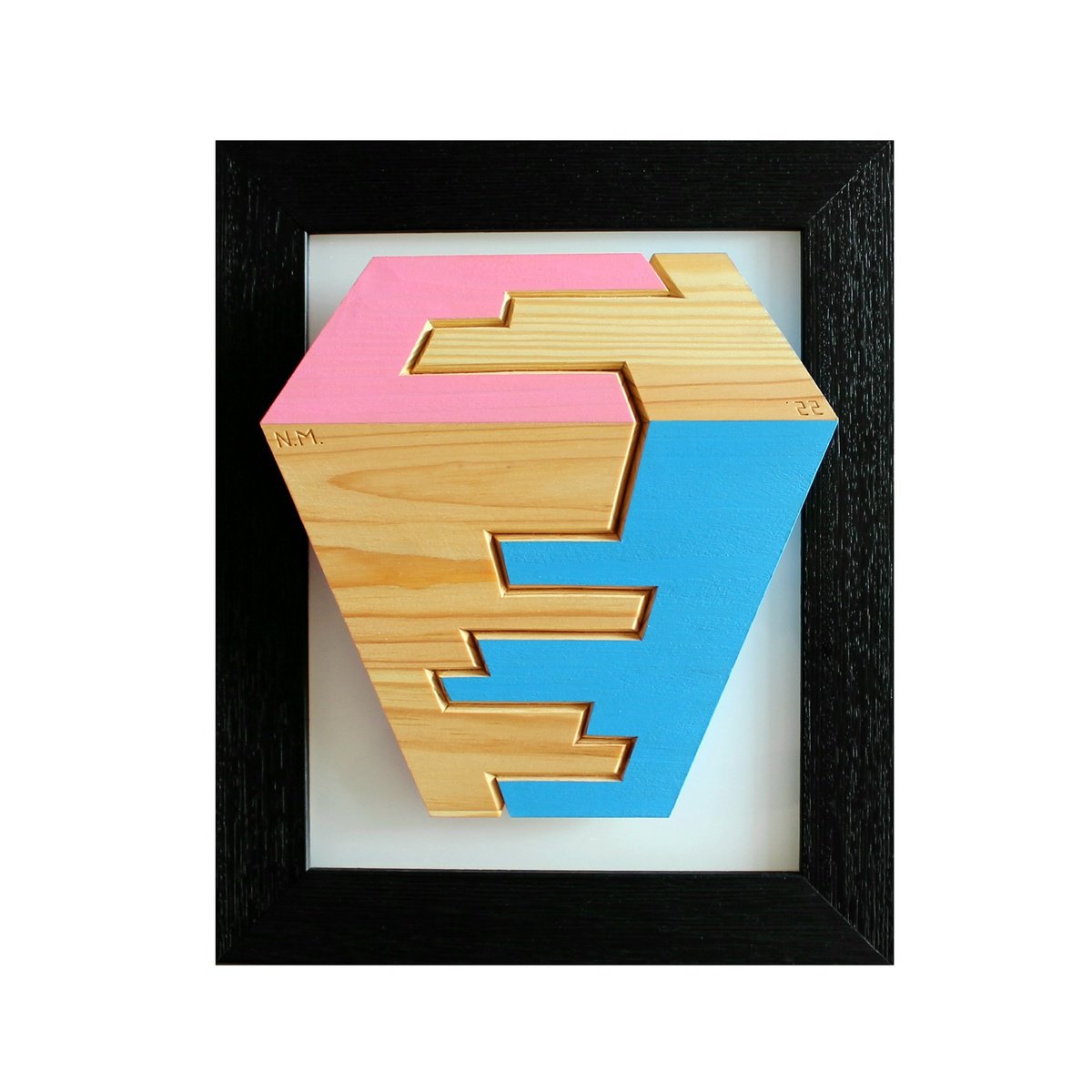 Geometric Abstract Relief By Nikolay Martinov, 9 X 11", "Beyond The Frame Iv", Original Artwork