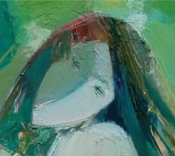 Abstract portrait (35x35cm, oil/canvas, abstract portrait)