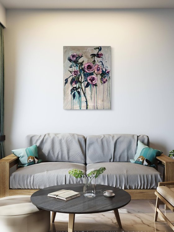 Flowing Dusty Roses I