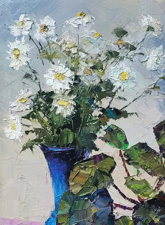 Still Life with Begonia and Daisies