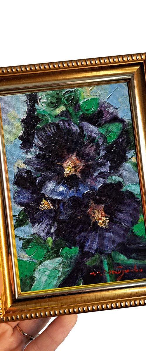 Black Hollyhock by Nataly Derevyanko