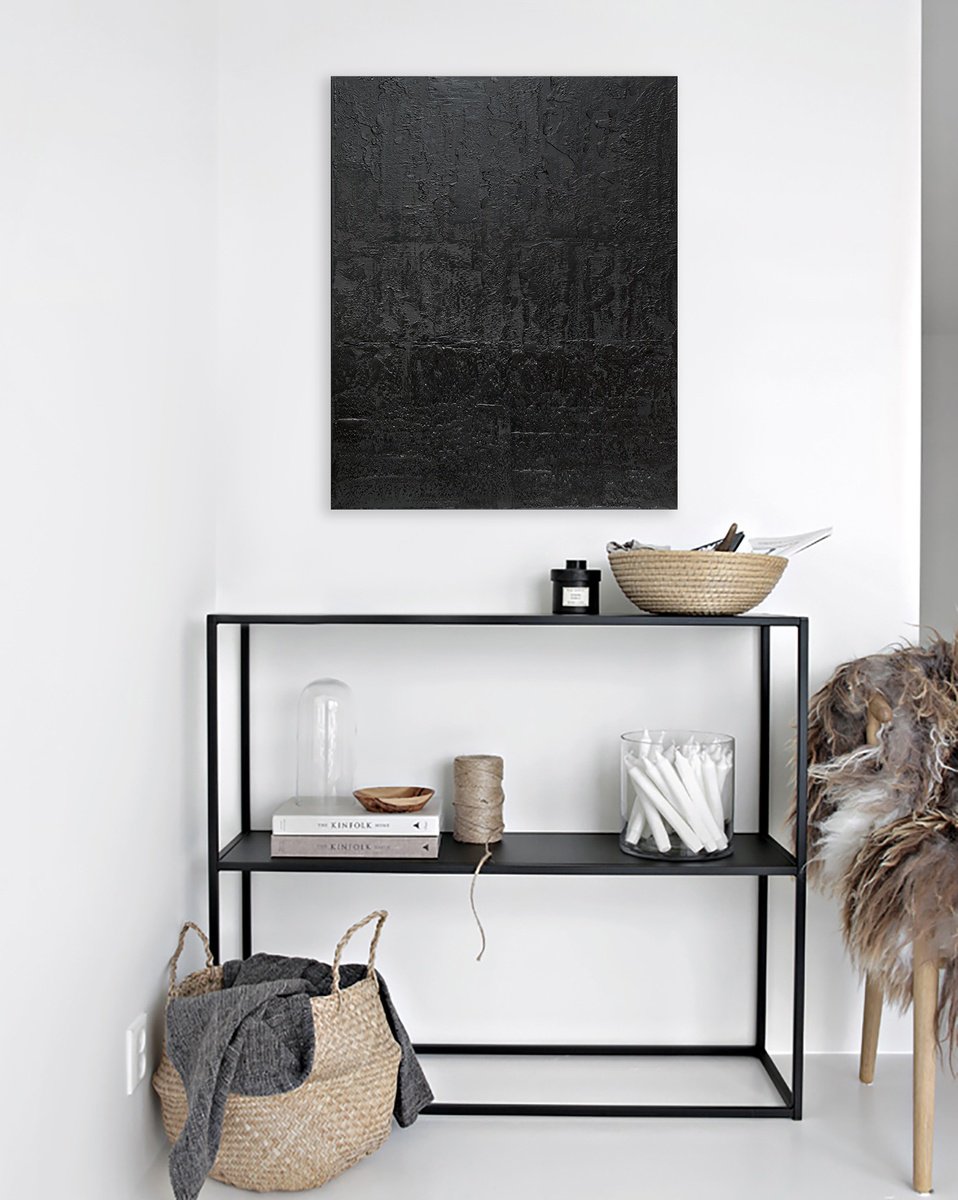 Abstract Oil Painting By Nataliia Sydorova, 31 X 39", Coal, Original Artwork