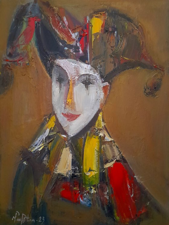 The Clown (40x30cm, oil painting, ready to hang)