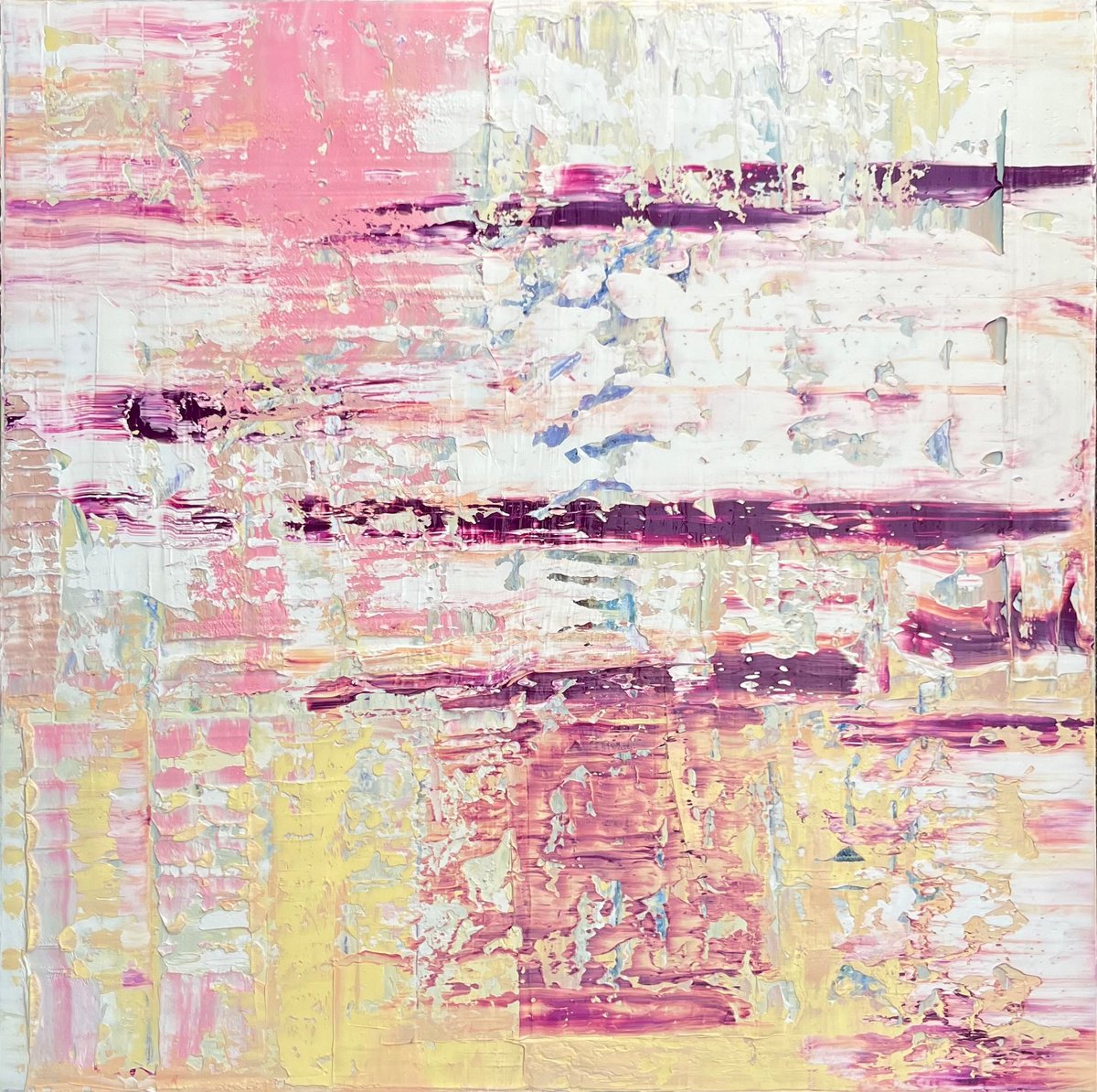 Abstract Oil Painting By Svitlana Andriichenko, 28 X 28", Awakening Sun, Original Artwork