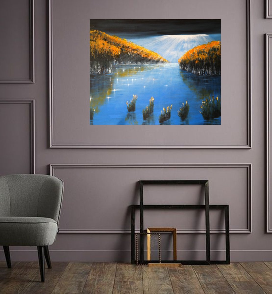 Impressionistic Landscape Acrylic Painting By Danijela Dan, 39 X 31, Autumn