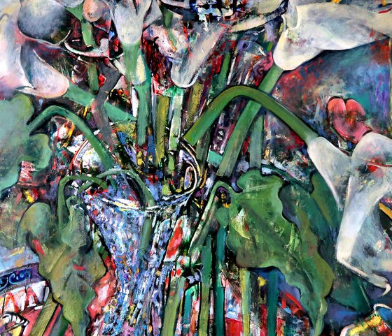 “Calla Lilies and Glasses”