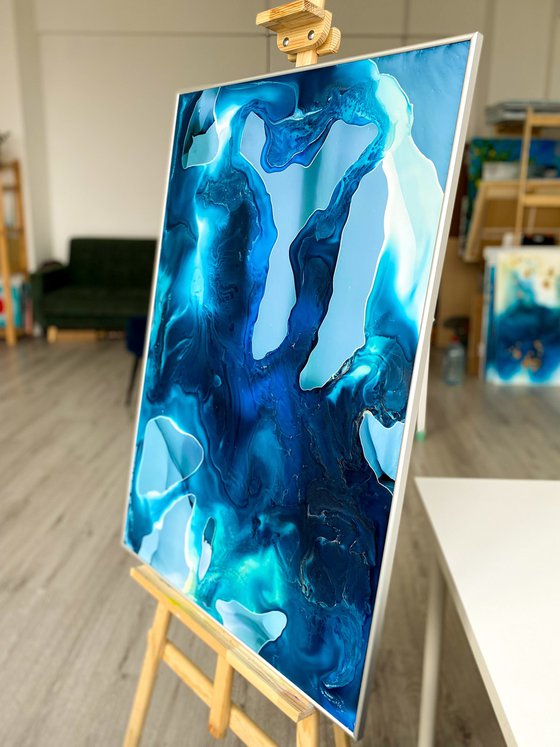 Ocean Fluid Abstract 70x100 cm