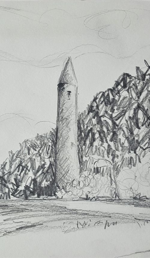 Round Tower Glendalough Co.Wicklow Ireland - FREE DELIVERY by Niki Purcell