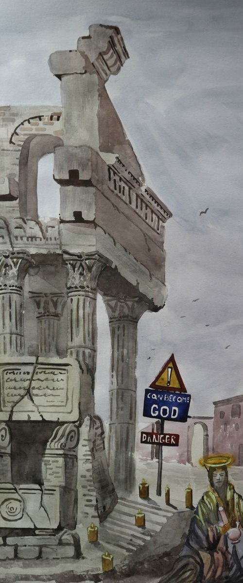 Free zone (2019) Watercolor 60*42cm by Eugene Gorbachenko