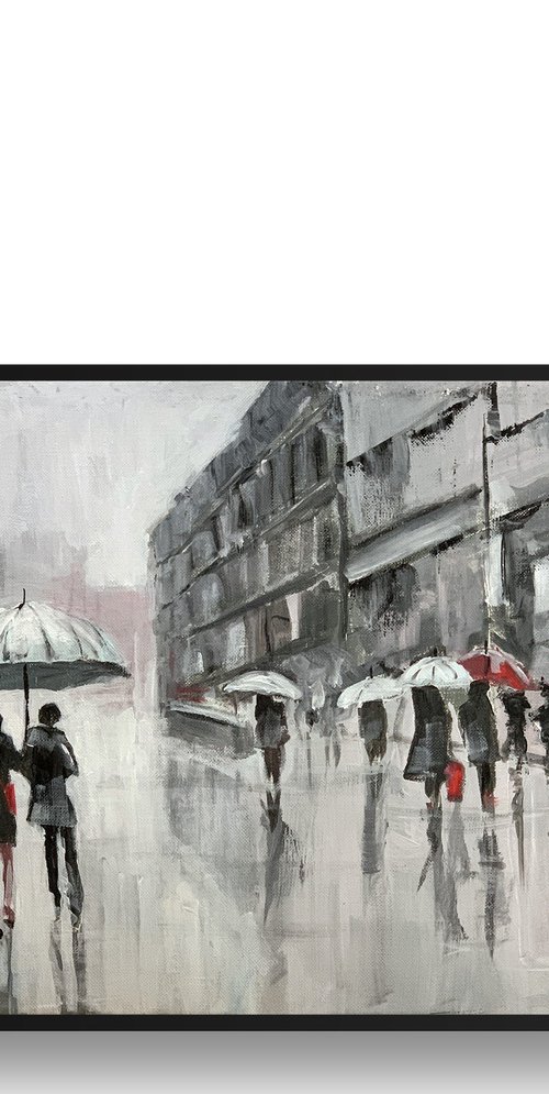 People in a rainy city. by Vita Schagen