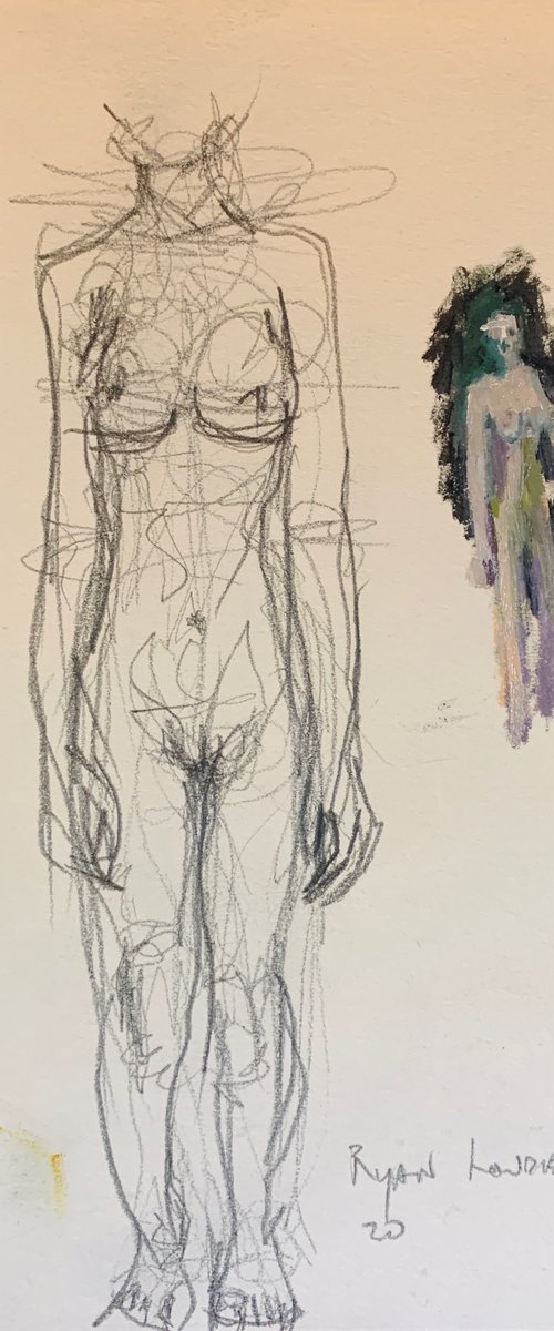 Nude Study Drawing 5 by Ryan  Louder
