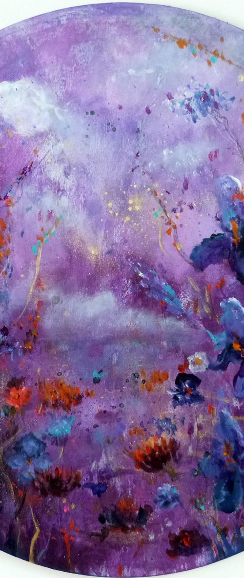 "Entrelacements pourpres" 60cm. by Loetitia Pillault