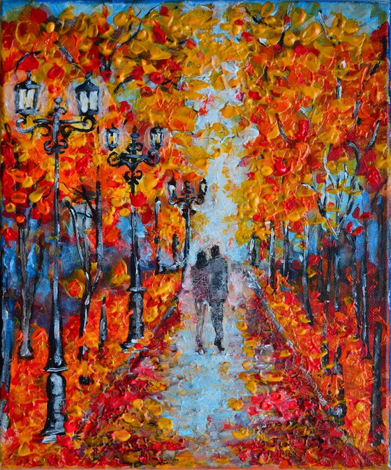 Autumn Walk - Modern abstract landscape Gift Idea