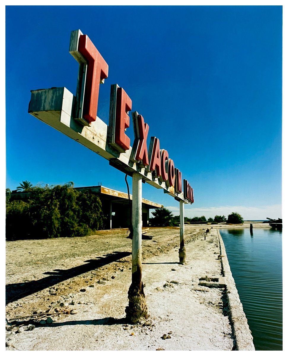 Texaco Marine Sign & Marina, Salton Sea, California by Richard Heeps