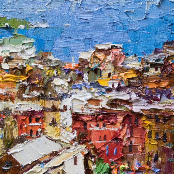 Italy - Original impasto landscape painting textured Oil painting Italy wall art