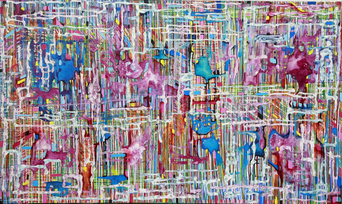 Archival Canvas print . limited edition of 10 Manhattan Entanglement - 150X90cm  ABSTRACT... by Iason Orlandos